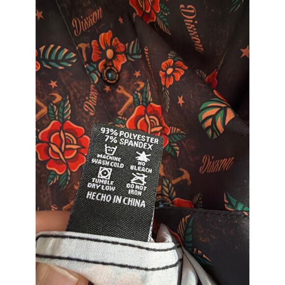 Dixxon Big Men's Stay Gold Flannel Button Up Party Shirt Black & Red Size 4X - Picture 6 of 7